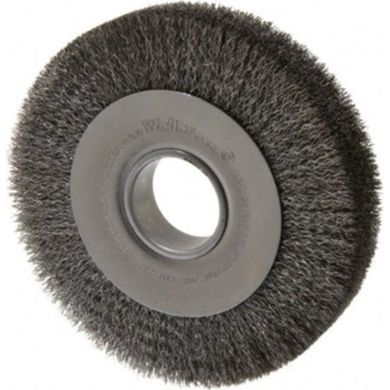 Weiler Abrasives 8 OD, 2 Arbor Hole, Crimped Steel Wheel Brush 1-1/2 Face Width, 1-3/8 Trim Length, 0.0118 Filament Diam, 4,500 RPM 93627 – 03596988
