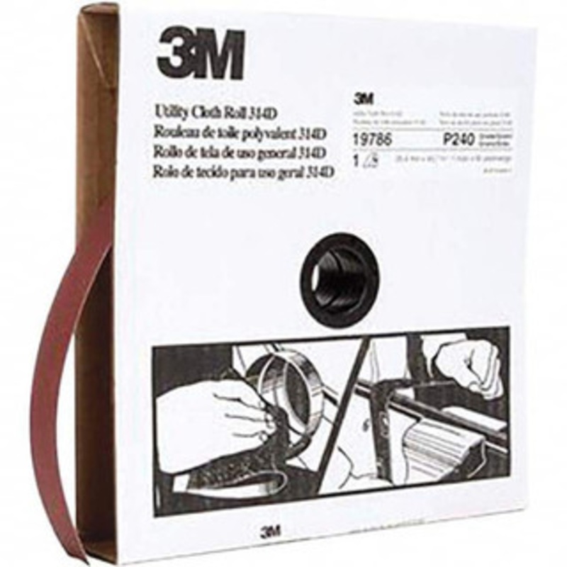 3M 1 x 50 Yd 240 Grit Aluminum Oxide Shop Roll Very Fine Grade, J Weighted Cloth Backing 7000118508 – 06363410