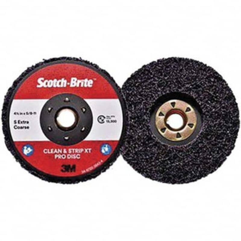 3M 4-1/2 Extra Coarse Grade Silicon Carbide Deburring Disc 5/8-11 Threaded Center Hole, Quick Change Connection, Purple, 13,300 Max RPM 7100175464 – 11030137