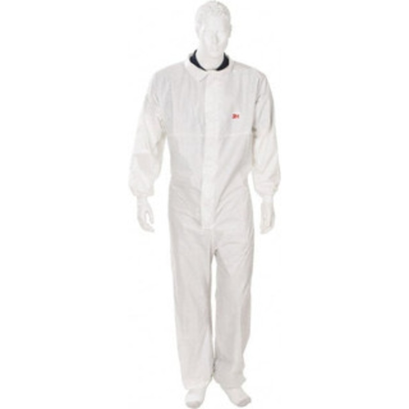 3M Pack of 25 Size 3XL SMS General Purpose Coveralls White, Zipper Closure, Zipper Cuffs, Elastic Ankles, Serged Seams 7100213294 – 50810035