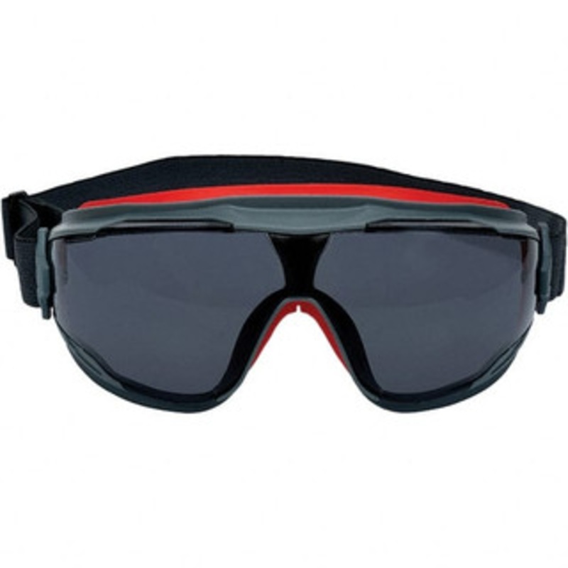 3M Size Universal Gray Polycarbonate Anti-Fog Safety Goggles Indirect Vent Black/Red Frame, Over The Glass 7100168468 – 31441090