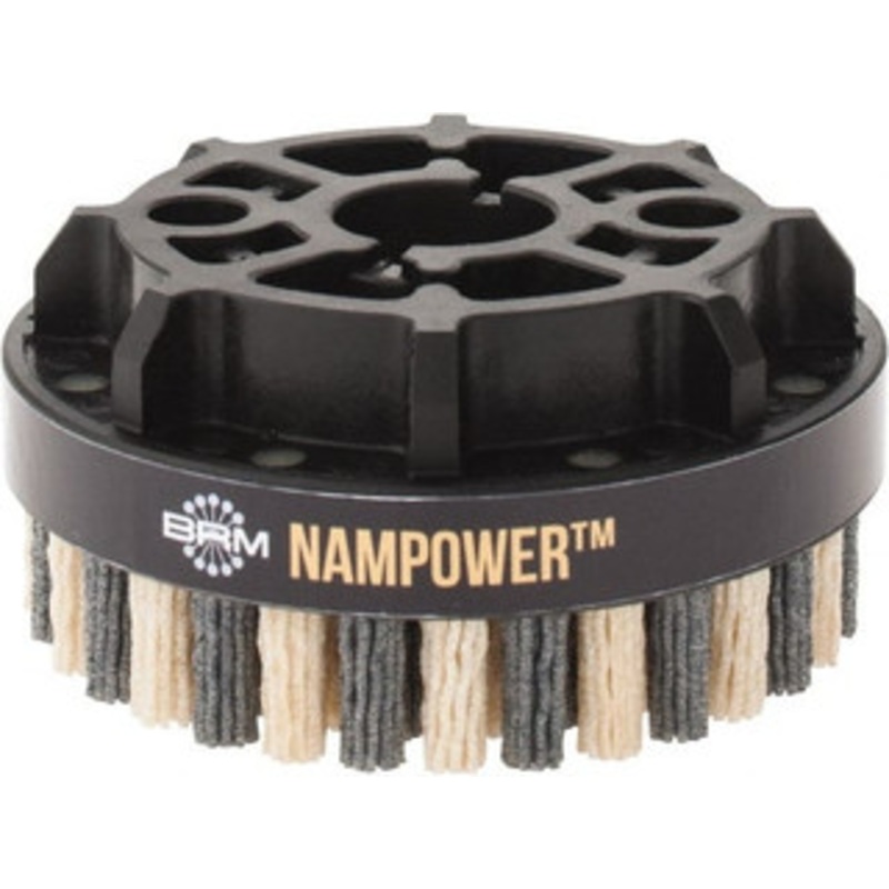 Brush Research Manufacturing 4 180 Grit Ceramic/Silicon Carbide Tapered Disc Brush Medium Fine Grade, CNC Adapter Connector, 0.71 Trim Length, 7/8 Arbor Hole ADD10018180 – 92185164