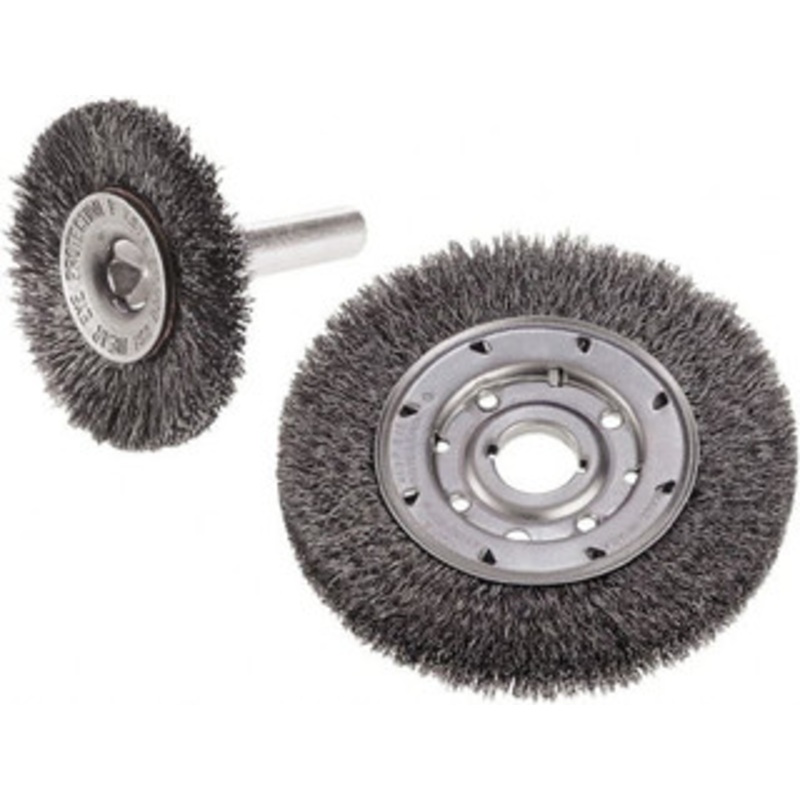 CGW Abrasives 8 OD, 5/8-11 Arbor Hole, Crimped Steel Wheel Brush 8 Face Width, 1-1/2 Trim Length, 0.014 Filament Diam 60180 – 32666984