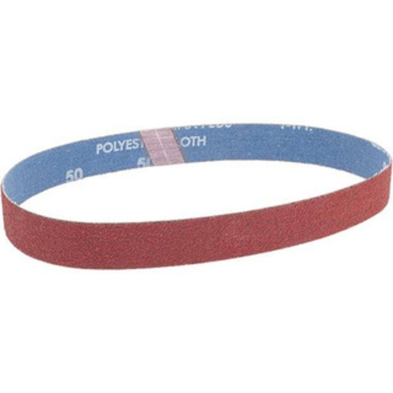 Norton 1 Wide x 24 OAL, 50 Grit, Ceramic Abrasive Belt Ceramic, Coarse, Coated, Y Weighted Cloth Backing, Series R981 78072710374 – 82062746