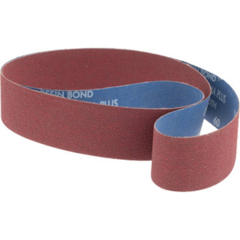 Norton 2 Wide x 60 OAL, 60 Grit, Ceramic Abrasive Belt Ceramic, Medium, Coated, Y Weighted Cloth Backing, Series R981 78072779089 – 82115239