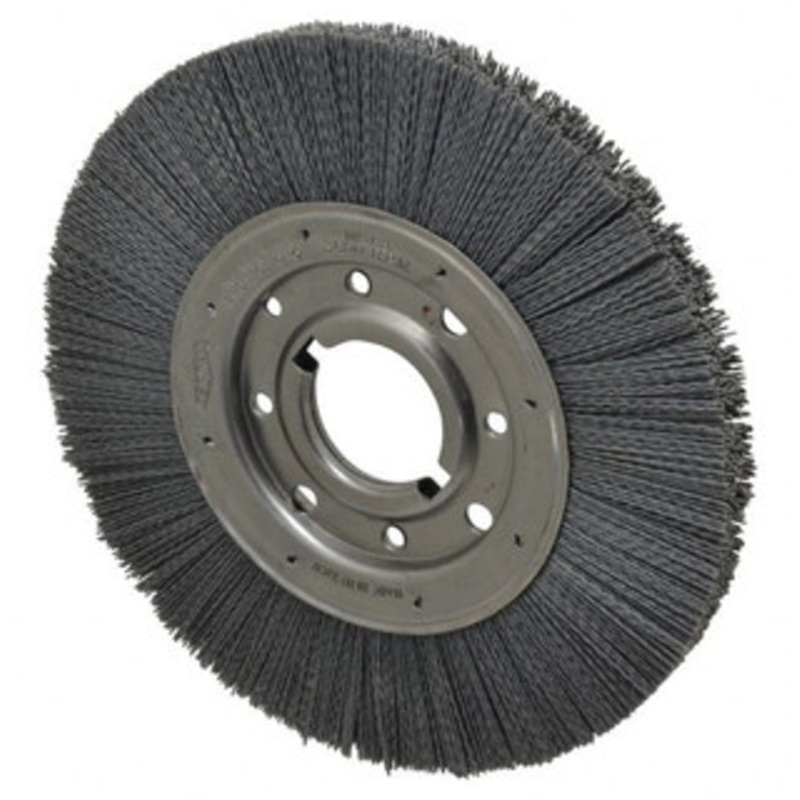 Osborn 10 OD, 2 Arbor Hole, Crimped Nylon Wheel Brush 1 Face Width, 2-1/16 Trim Length, 3,600 RPM 0002241700 – 06081079