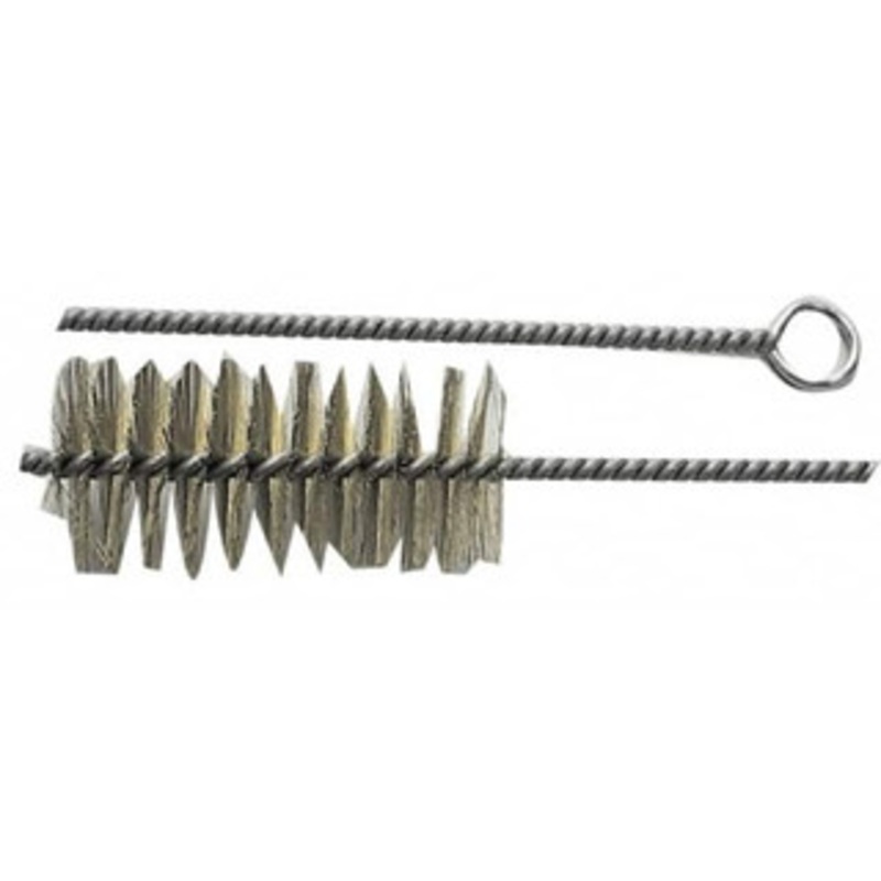 Schaefer Brush 3 Long x 7/8 Diam Brass Long Handle Wire Tube Brush Single Spiral, 15 OAL, 0.006 Wire Diam, 3/8 Shank Diam 14612 – 09395385