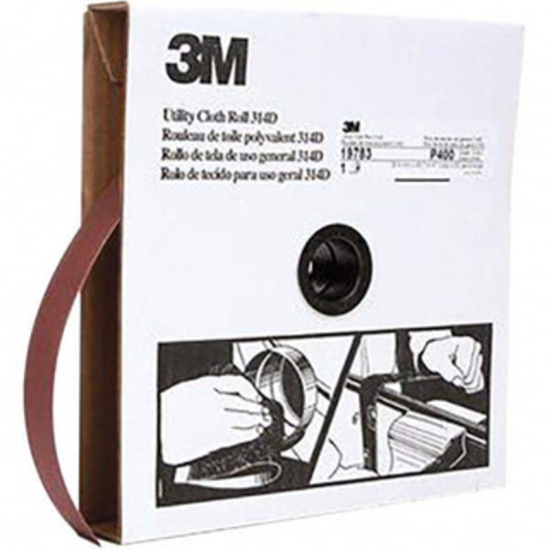 3M 1 x 50 Yd 400 Grit Aluminum Oxide Shop Roll Extra Fine Grade, J Weighted Cloth Backing 7000118505 – 06363451