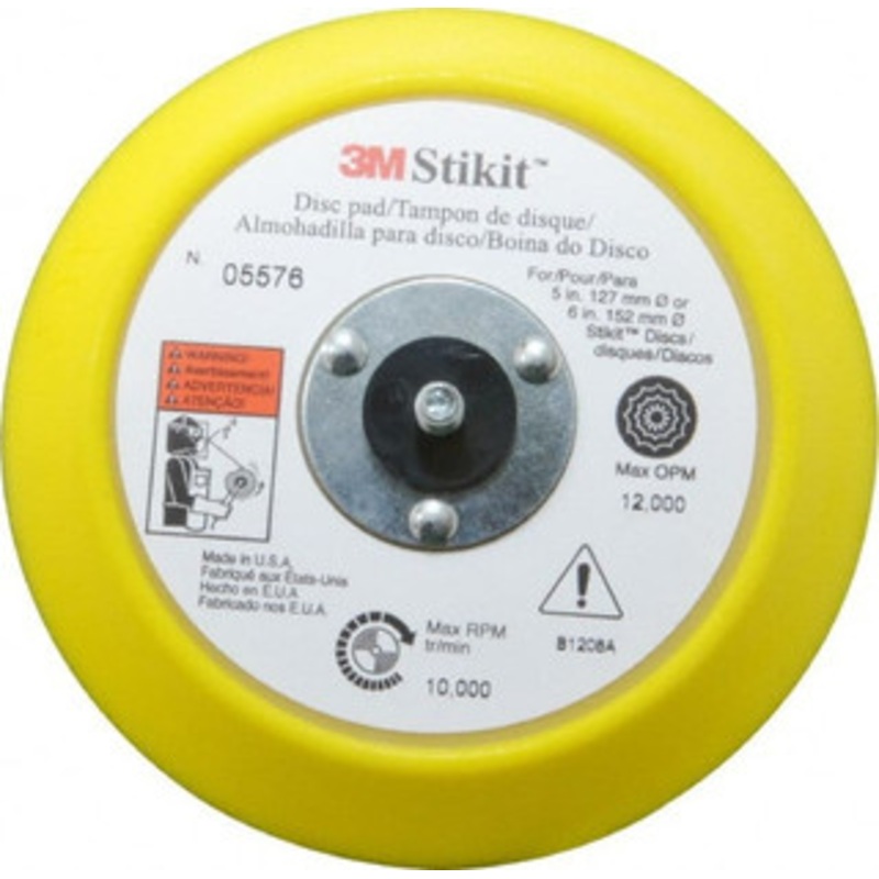 3M 6 Diam Adhesive/PSA Disc Backing Pad 3/4 Shank Diam, Medium Density, 10,000 RPM 7000045680 – 09542895