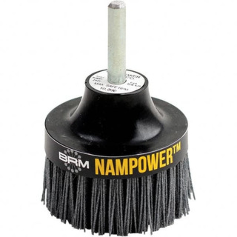 Brush Research Manufacturing 2 180 Grit Silicon Carbide Straight Disc Brush Medium Grade, Drive Arbor Connector, 1 Trim Length, 1/4 Shank Diam, 1/4 Arbor Hole AHX2180 – 47981618