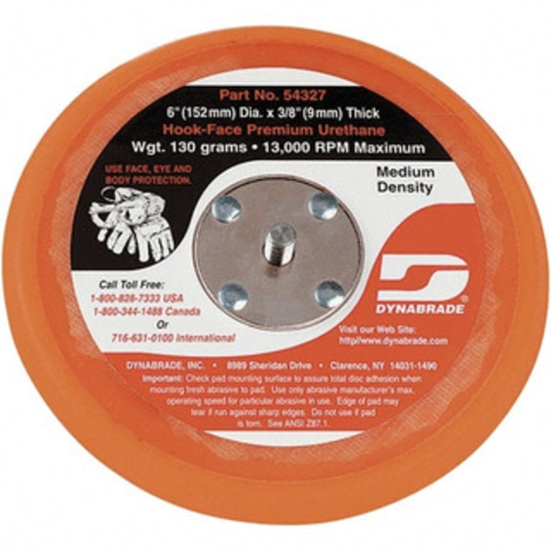 Dynabrade 6 Diam Hook & Loop Disc Backing Pad Medium Density, 13,000 RPM 54327 – 03765583