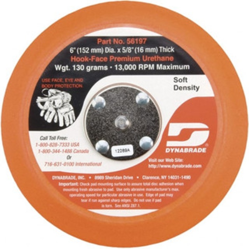 Dynabrade 6 Diam Hook & Loop Disc Backing Pad Soft Density, 13,000 RPM 56197 – 08661951