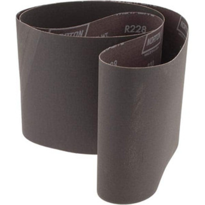 Norton 6 Wide x 60 OAL, 320 Grit, Aluminum Oxide Abrasive Belt Aluminum Oxide, Extra Fine, Coated, Series R228 78072728837 – 82104019