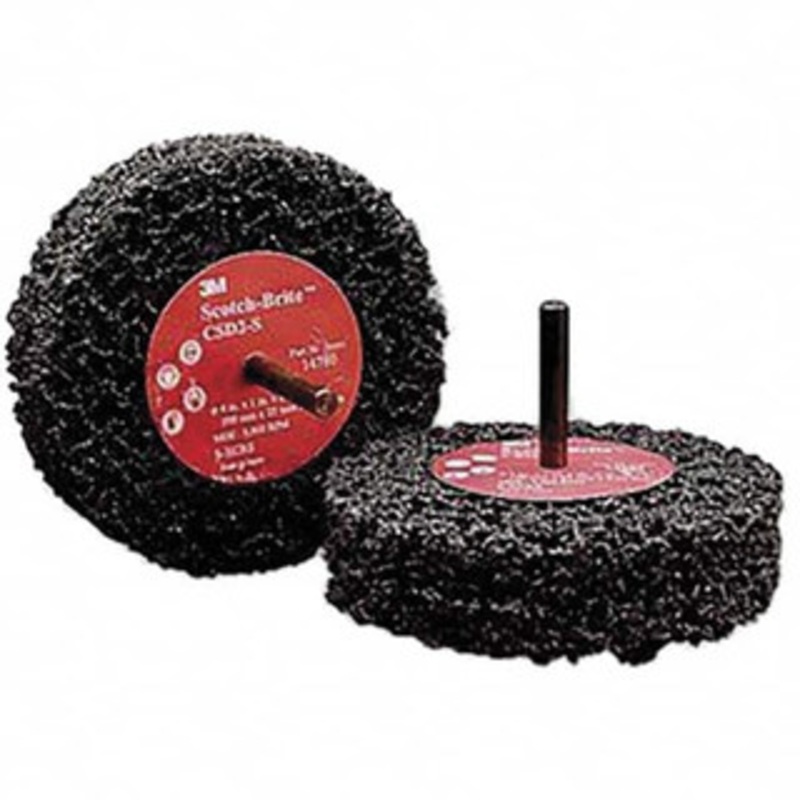 3M 4 Very Coarse Grade Silicon Carbide Deburring Disc 1/4 Shank Diam, 1/2 Center Hole, Shank Connection, Black, 8,000 Max RPM 7000120702 – 01608587
