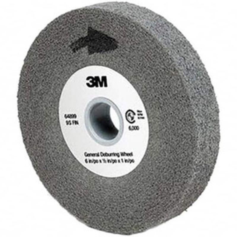3M 6 Diam, 1 Face Width, 1 Center Hole, Fine Grade, Silicon Carbide Deburring Wheel Convolute, Soft Density 9 Grade, 6,000 RPM 7100023498 – 92483585