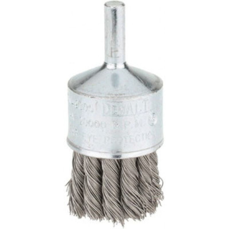 DeWALT 1 Diam Steel Knotted End Brush with Pilot 1/4 Shank Diam, 1/4 Pilot Diam, 20,000 Max RPM DW49005 – 70079454