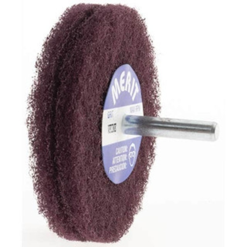 Merit Abrasives 3 Diam, Medium Mounted Scrubber Buffing Wheel 2 Ply, Very Fine Grade, 1/4 Shank Diam, 8,000 RPM 66254420823 – 84525476