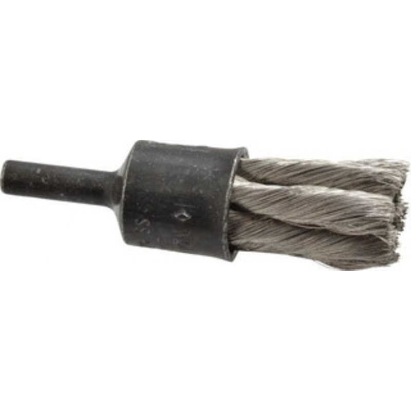 Osborn 1/2 Diam Stainless Steel Knotted End Brush 1-1/8 Trim Length, 1/4 Shank Diam, 22,000 Max RPM 0003074200 – 00126631