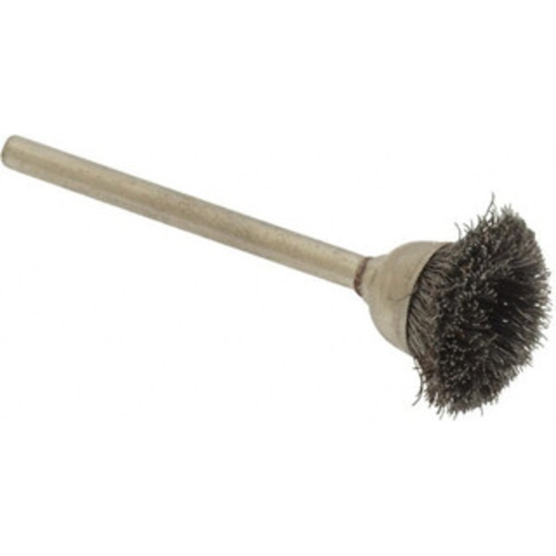 Osborn 9/16 Diam 1/8 Shank Steel Fill Cup Brush Straight Wire, 0.005 Wire Diam, 25,000 Max RPM 0007570500 – 00079707