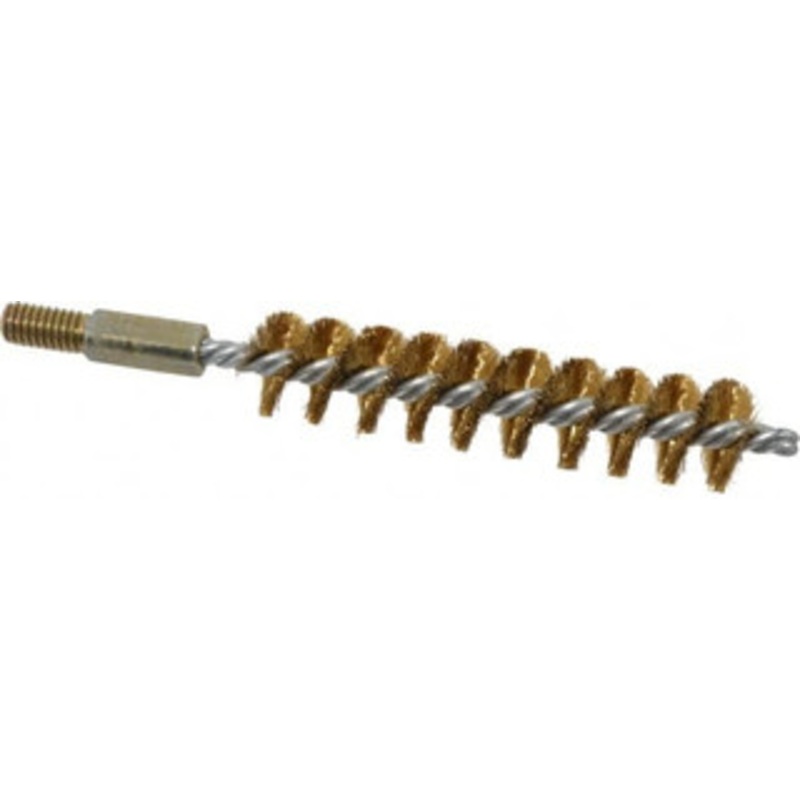 Value Collection 3/4 Diam Helical Brass Tube Brush Single Spiral, 0.005 Filament Diam, 3-1/2 Brush Length, 5-1/2 OAL, 5/16-18 Male Shank 83100032 – 04662185
