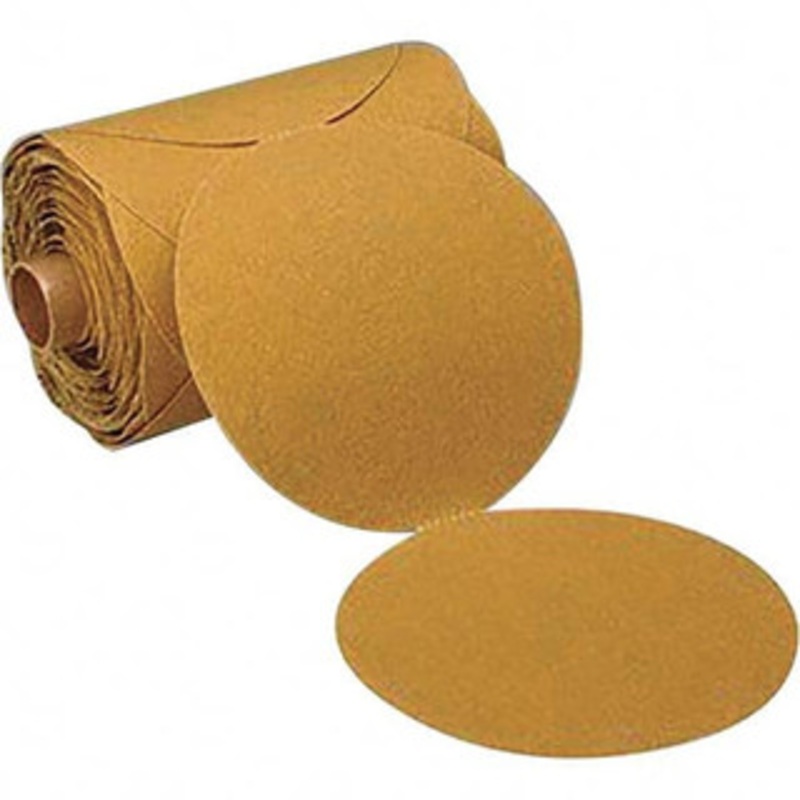 3M 8 Diam, 100 Grit FEPA, Aluminum Oxide Adhesive PSA Disc Fine Grade, Gold, F Weighted Backing, Flexible, Use with Random Orbital Sanders 7100062715 – 08607046