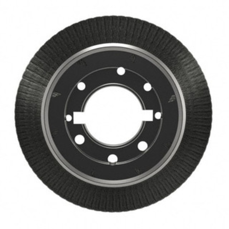 Osborn 8 OD, 2 Arbor Hole, Crimped Steel Wheel Brush 5/8 Face Width, 1-1/2 Trim Length, 0.008 Filament Diam, 4,500 RPM 0002243400 – 06081244