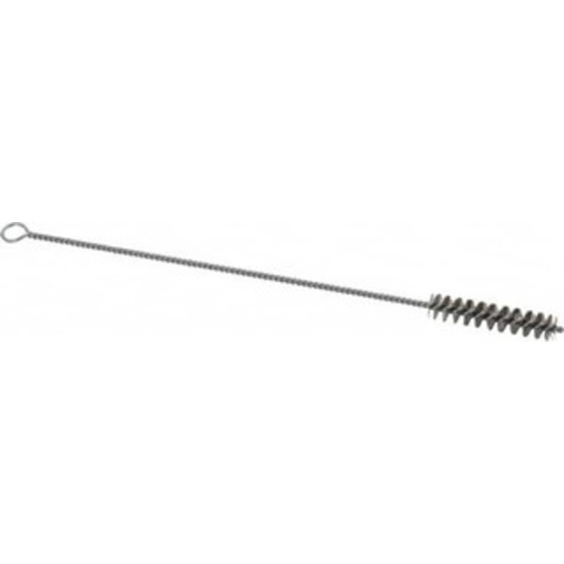 PRO-SOURCE 1-1/2 Long x 5/16 Diam Stainless Steel Twisted Wire Bristle Brush Single Spiral, 7 OAL, 0.006 Wire Diam, 0.085 Shank Diam 05036 – 03716016