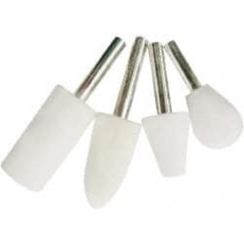 Value Collection 4 Piece, 1/4 Shank Diam, Wool Felt Bob Set Medium Density, Includes Ball, Cone, Cylinder, Flame, Olive & Oval Bobs 516205 – 91088310