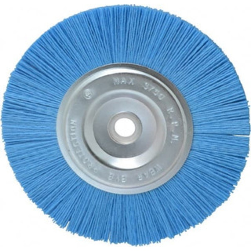 Value Collection 6 OD, 5/8 Shank Diam, 5/8 Arbor Hole, Crimped Nylon Wheel Brush 5/16 Face Width, 5/16 Trim Length, 3,750 RPM 3515016555-1 – 82410382