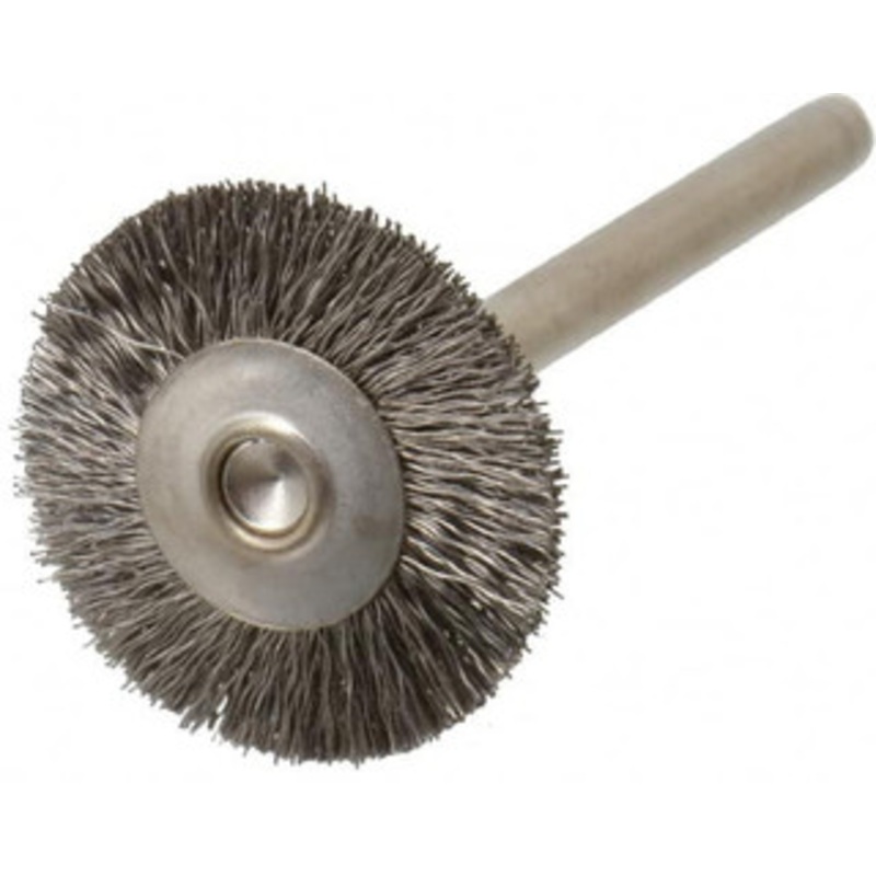 Weiler Abrasives 3/4 OD, 1/8 Shank Diam, Crimped Stainless Steel Wheel Brush 3/16 Trim Length, 0.005 Filament Diam, 37,000 RPM 98428 – 75852137