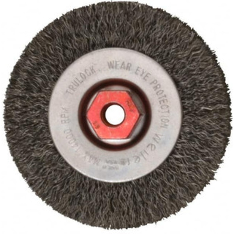 Weiler Abrasives 4 OD, M10x1.50 Arbor Hole, Crimped Steel Wheel Brush 1/2 Face Width, 7/8 Trim Length, 0.014 Filament Diam, 14,000 RPM 93611 – 03596822