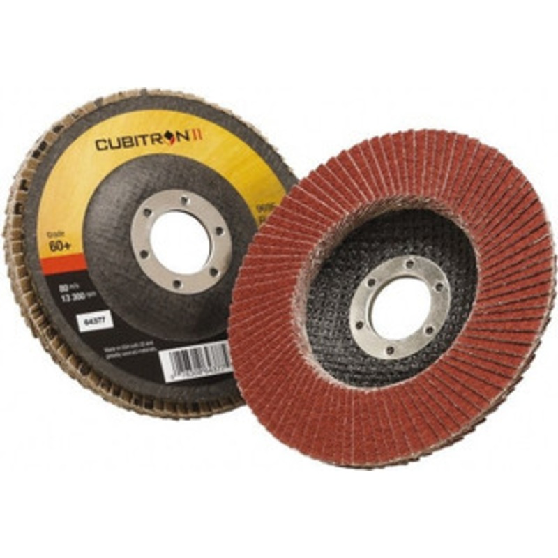 3M 4-1/2 60 Grit 7/8 Center Hole Type 27 Ceramic Flap Disc Medium Grade, Coated, Arbor Attachment, Polyester Backing, 13,300 RPM 7100104940 – 32324949