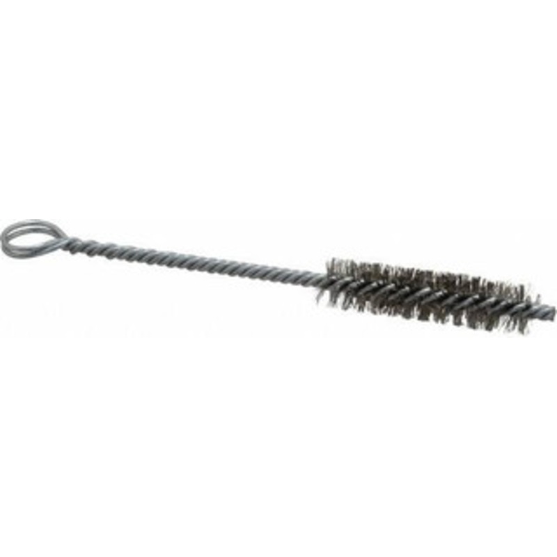 Made in USA 2 Long x 1/2 Diam Stainless Steel Twisted Wire Bristle Brush Double Spiral, 5-1/2 OAL, 0.006 Wire Diam, 0.162 Shank Diam 09-220805 – 03716545