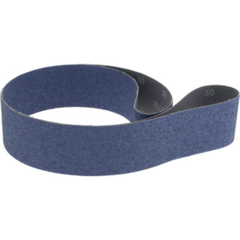 Norton 2-1/2 Wide x 60 OAL, 50 Grit, Zirconia Alumina Abrasive Belt Zirconia Alumina, Coarse, Coated, Y Weighted Cloth Backing, Dry, Series R821 78072727233 – 89952535