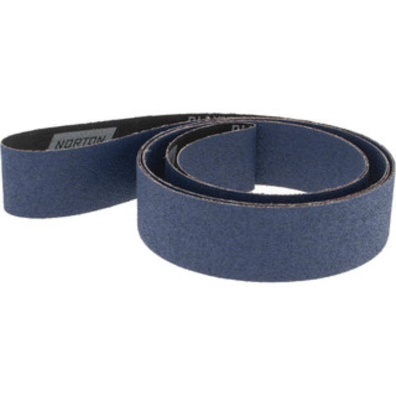 Norton 2 Wide x 132 OAL, 80 Grit, Zirconia Alumina Abrasive Belt Zirconia Alumina, Medium, Coated, Y Weighted Cloth Backing, Series R824 78072750008 – 85119089