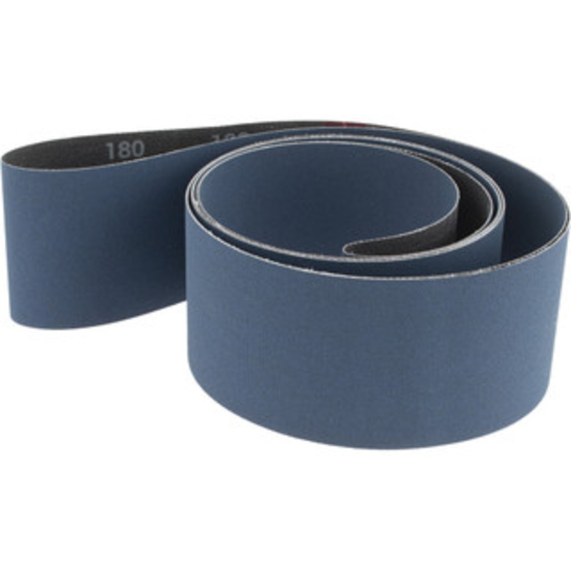 Norton 3 Wide x 132 OAL, 180 Grit, Zirconia Alumina Abrasive Belt Zirconia Alumina, Very Fine, Coated, X Weighted Cloth Backing, Series R823 78072728785 – 85123180