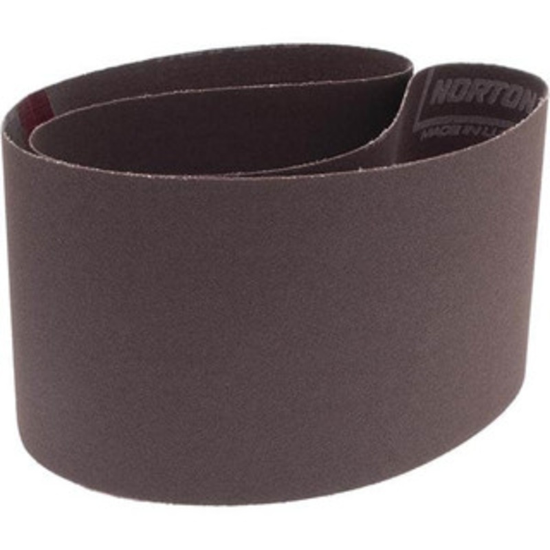 Norton 4 Wide x 36 OAL, 150 Grit, Aluminum Oxide Abrasive Belt Aluminum Oxide, Very Fine, Coated, X Weighted Cloth Backing, Series R228 78072722079 – 05974159
