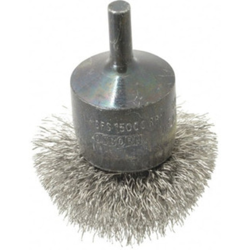 Osborn 2 Diam Stainless Steel Crimped End Brush 1/4 Shank Diam, 15,000 Max RPM 0003073100 – 00126508