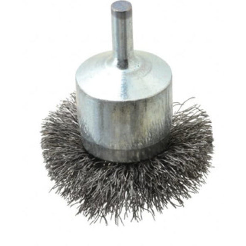 Osborn 2 Diam Steel Crimped End Brush 1/4 Shank Diam, 15,000 Max RPM 0003072600 – 00126458