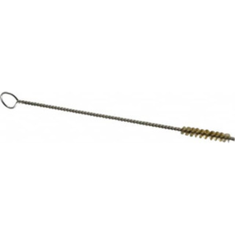 PRO-SOURCE 1 Long x 5/32 Diam Brass Twisted Wire Bristle Brush Single Spiral, 4 OAL, 0.003 Wire Diam, 0.062 Shank Diam 04988 – 03716180