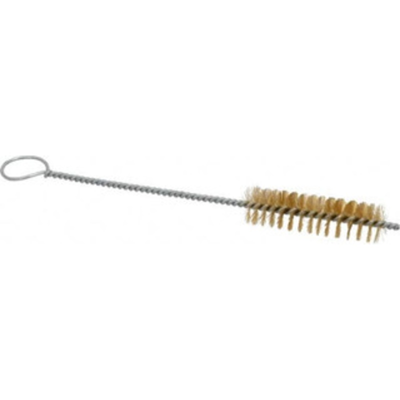 PRO-SOURCE 3 Long x 7/8 Diam Brass Twisted Wire Bristle Brush Single Spiral, 10 OAL, 0.008 Wire Diam, 0.16 Shank Diam 05127 – 03716339