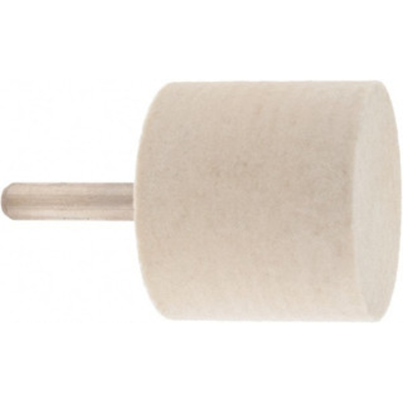 Value Collection 1-1/2 Diam 1/4 Shank Diam Hard Density Cylinder Shaped Mounted Bob 1-1/2 Head Length, 2 Shank Length, Wool Felt 516139 – 91068551