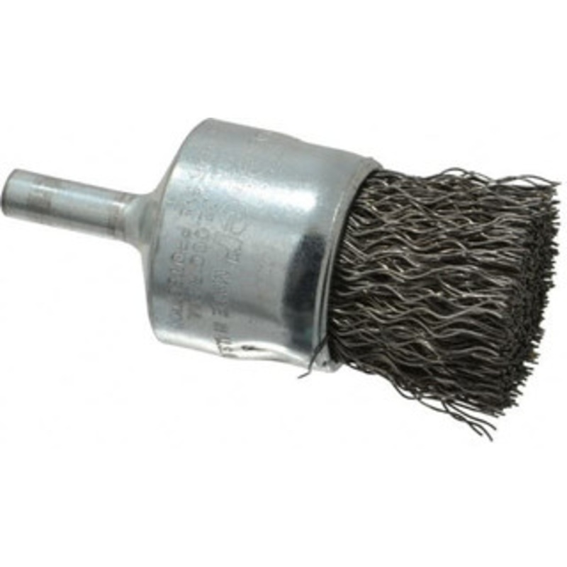 Weiler Abrasives 1 Diam Steel Crimped End Brush 1 Trim Length, 1/4 Shank Diam, 22,000 Max RPM 90294 – 00462721
