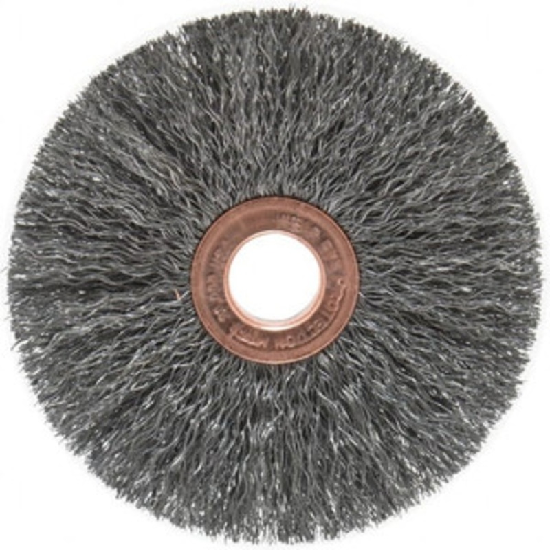 Weiler Abrasives 3 OD, 1/2 Arbor Hole, Crimped Steel Wheel Brush 5/8 Face Width, 1 Trim Length, 0.008 Filament Diam, 20,000 RPM 93662 – 03598141