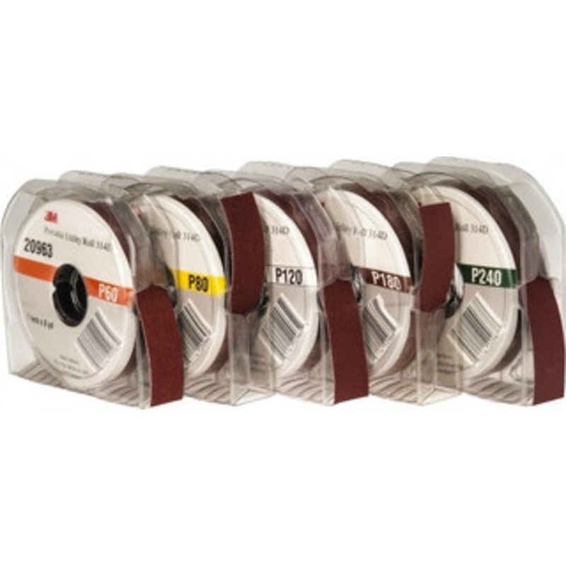3M 1 5 Piece Roll Kit 60, 80, 120, 180 & 240 Grit, & Medium, Fine & Very Fine Grades 7000118641 – 92130640