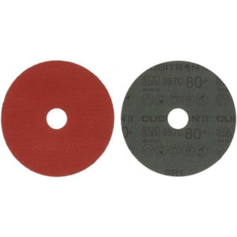 3M 5 Diam, 7/8 Hole, 80 Grit Ceramic Fiber Disc Medium, 12,000 Max RPM, Series 987C 7000119210 – 71369110