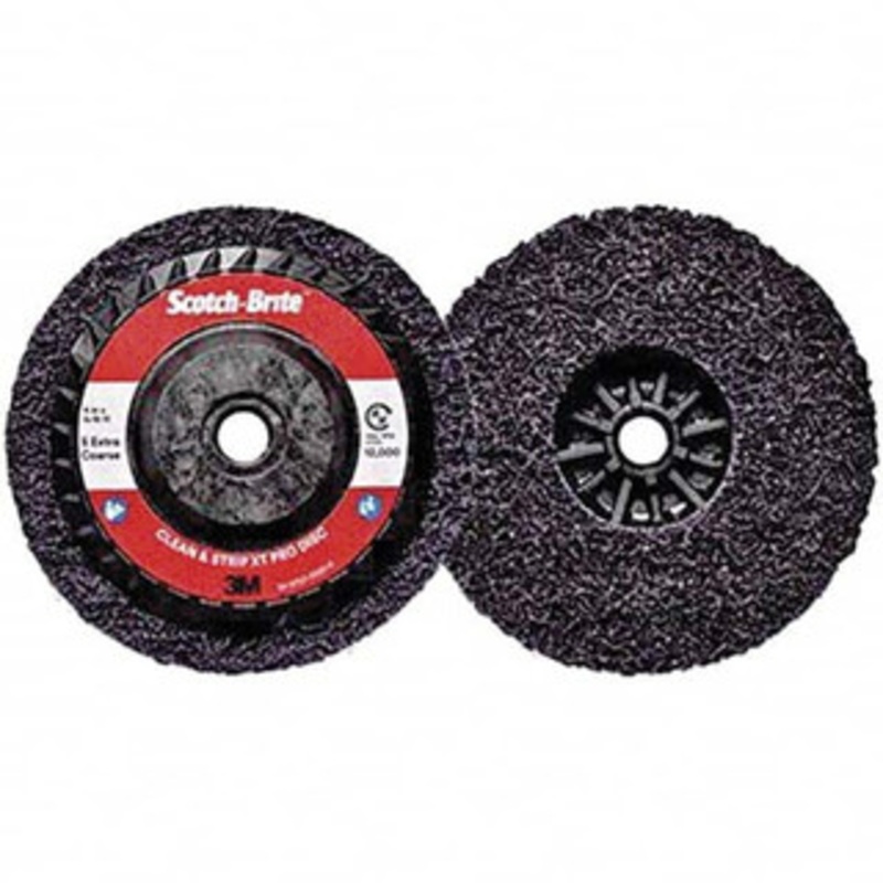 3M 5 Extra Coarse Grade Silicon Carbide Deburring Disc 5/8-11 Threaded Center Hole, Quick Change Connection, Purple, 12,000 Max RPM 7100177482 – 11030095