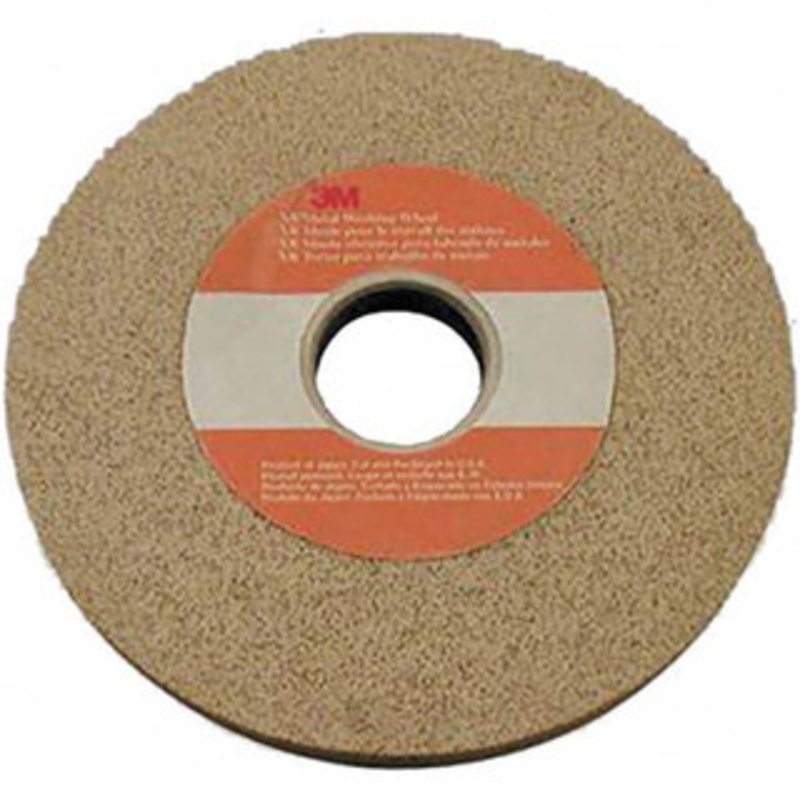 3M 6 Diam, 1 Face Width, 1 Center Hole, Medium Grade, Aluminum Oxide Deburring Wheel Unitized, Hard Grade, 3,600 RPM 7000028541 – 09348319