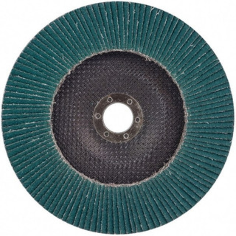 3M 7 80 Grit 5/8-11 Center Hole Type 27 Zirconia Alumina Flap Disc Medium Grade, Coated, Arbor Attachment, Cloth Backing, 8,600 RPM 7100055947 – 71369870