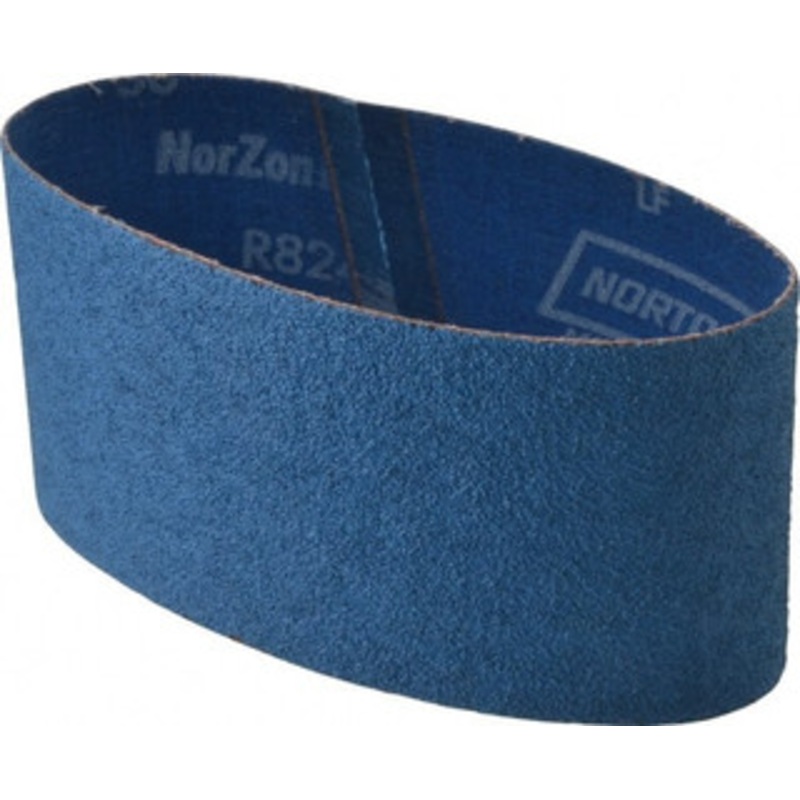 Norton 3-1/2 Wide x 15-1/2 OAL, 50 Grit, Zirconia Alumina Abrasive Belt Zirconia Alumina, Coarse, Coated, Y Weighted Cloth Backing, Series R824 78072776431 – 82115205